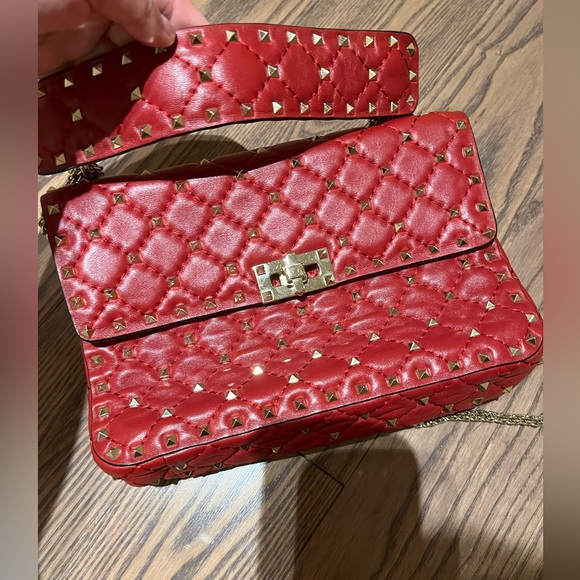 Valentino Garavani Rockstud Spike Foldover Top Shoulder bag - Picture 4 of 9